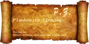 Plankovits Zinajda névjegykártya